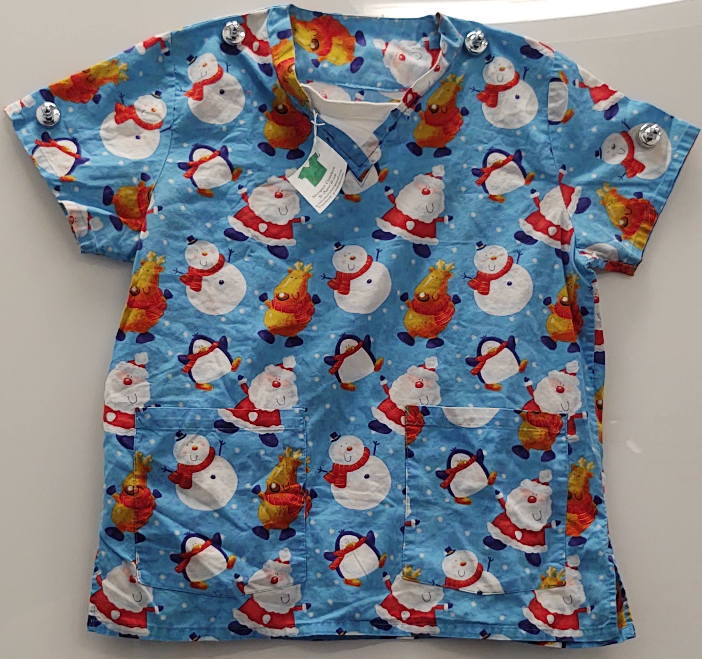 Christmas Themed Scrub Top